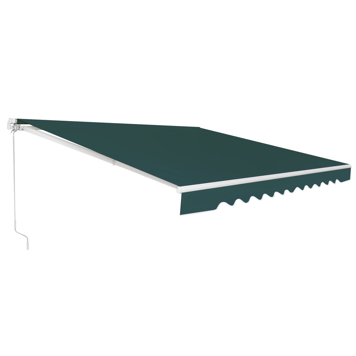coast 4 x 2,5 m ausziehbare Terrassenmarkise - grün - Aluminiumgestell - Handkurbel