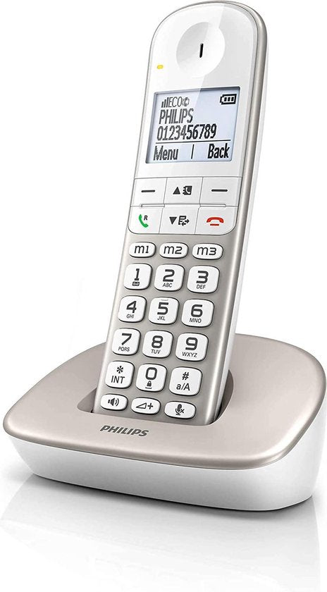 Philips XL4901S - DECT-Telefon - Schnurloses Seniorentelefon mit 1 Hörer - große Tasten, Lautstärkeanhebung und Hörgerätekompatibilität - Weiß