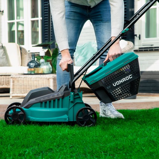 VONROC Rasenmäher 1300W 32cm Schnittbreite - und Grastrimmer 300W - Ø230mm Schnittdurchmesser - Komplettset!