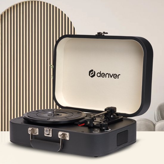 Denver Plattenspieler - Eingebaute Lautsprecher und Verstärker - Inkl. PC Software - Auto-Stop - Retro - VPL130