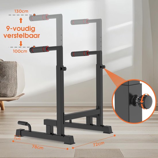 DH FitLife Dip Bars | Dip Stand Station | Power Station Fitnessgeräte für Zuhause | Parallettes Calisthenics Trainingsgeräte | Individuell einstellbare Höhe für Krafttraining
