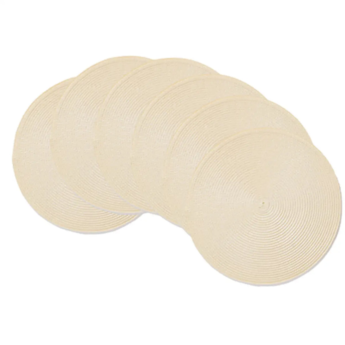 Runde, geflochtene Tischsets – 6er-Set – waschbar – Ø 38,1 cm – beige
