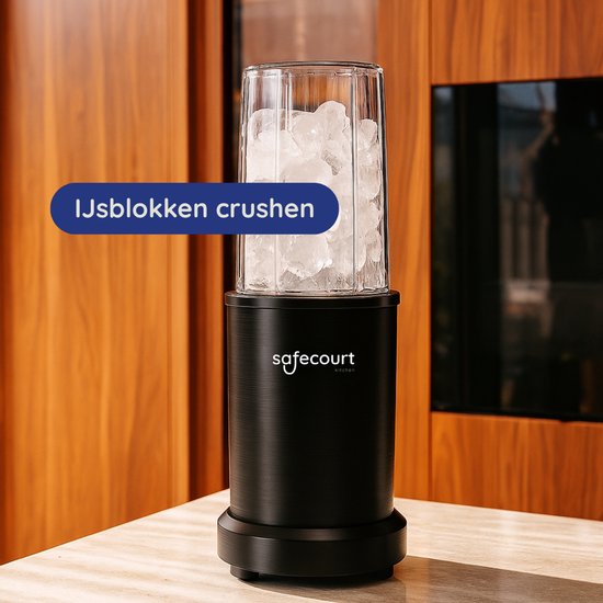 Safecourt Kitchen - Smoothie Mixer - Mixer 1200W - Smoothie Maker - Inklusive To-Go Becher - Schwarz