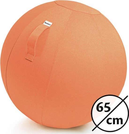 Backerz Sitzball – Ergonomischer Gymnastikball – Leinenbezug – Ø65 cm – Orange