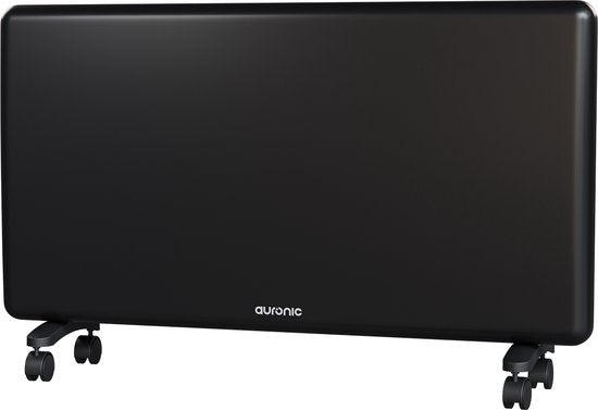 Auronic Konvektorheizung - 2000W - Elektroheizung - 3 Stufen - Metallheizkörper - Freistehend - Räder - Schwarz