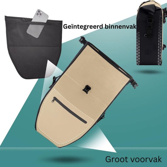 DailySupplies® Fahrradtasche (einseitig) – Wasserdichte Fahrradtaschen für Gepäckträger – Transporttasche mit Schultergurt und Tragegriff