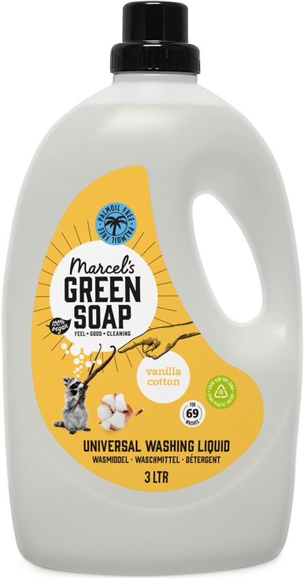 Marcel's Green Soap Universalwaschmittel - Großpackung - Vanille & Baumwolle - 3L - 69 Waschgänge