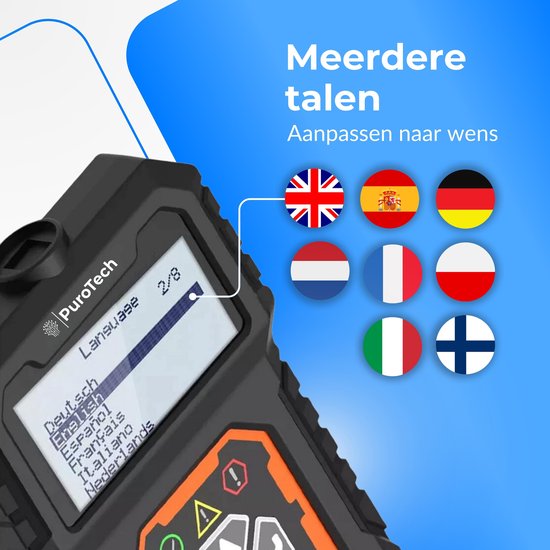 PuroTech OBD2 Scanner - OBD - Diagnoserechner - Fehlerbeseitigung - Auslesegeräte - Autozubehör - Autoauslese - Diagnosegeräte für Autos - Motorschaden - Niederländisches Handbuch