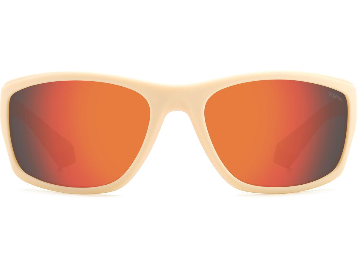 Polaroid-Sonnenbrille – Kunststoff – Herren – Weiß-Orange – 65 x 17 x 125 mm