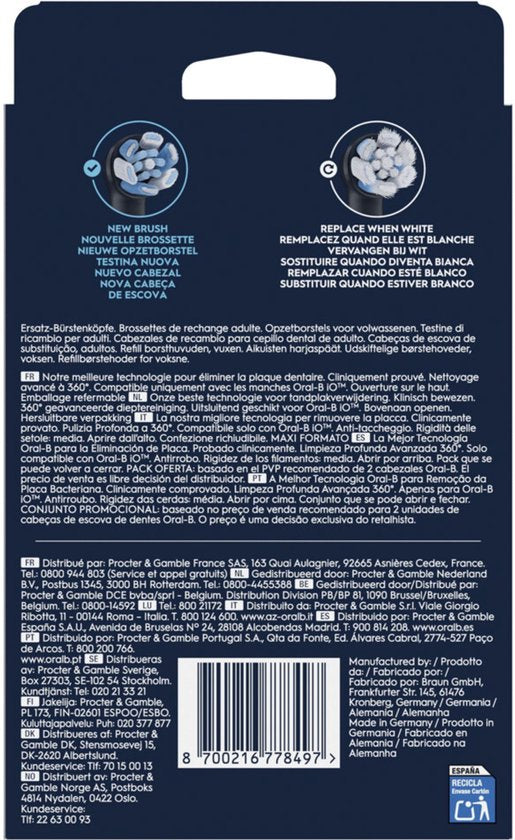 Oral-B Bürstenköpfe iO Ultimate Clean Schwarz - 8 Stück