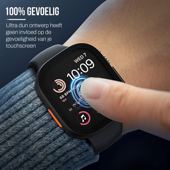 Gehäuse passend für Apple Watch Ultra - 49 mm Bildschirmschutz - Podec Full Cover Hard Case - Schwarz - 2 Stück