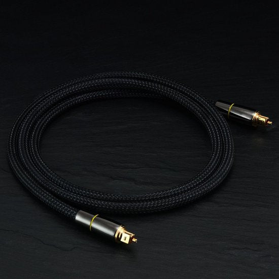 Garpex® Premium-Lichtwellenleiterkabel aus Nylon – Optisches Audiokabel – Optical Audio Cable – Stecker-Stecker – 2 Meter