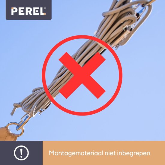 Perel Schattentuch, wasserdurchlässig, luftdurchlässig, 5 x 5 x 5 m, 180 g/m², HDPE, Dreieck, champagner