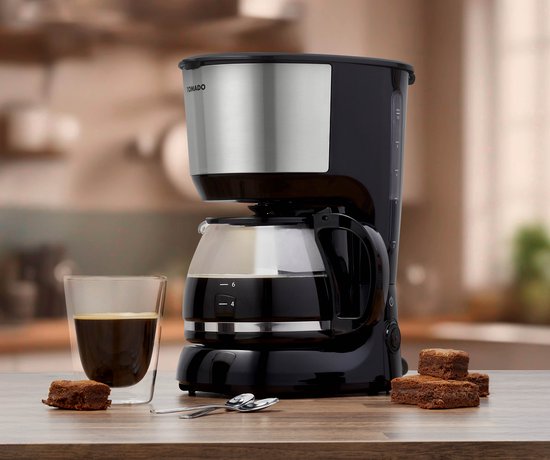 Tomado TCM1201S - Kaffeemaschine - Filterkaffee - 10 Tassen - Schwarz/Edelstahl