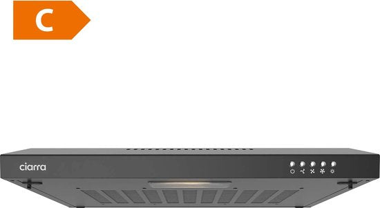 CIARRA CBCB6903 – 60 cm Unterbau-Dunstabzugshaube, schwarz – inklusive Aktivkohlefilter – 220 m³