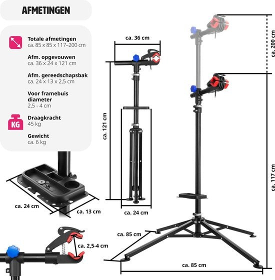 tectake - Fahrrad-Reparaturständer Fahrrad-Montageständer E-Bike Philipp - 402899