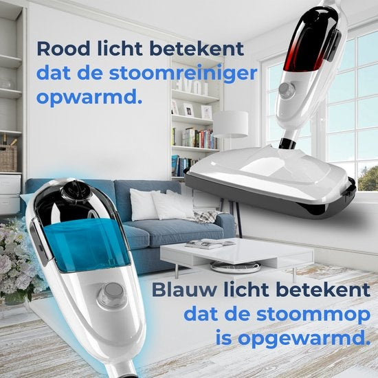 URGOODS - Hochdruck 2-in-1 Dampfreiniger & Händetrockner - Weißer Kunststoff - Inklusive 8 Aufsätze & 2 Mikrofasertücher - Für Boden & Sofa - Multifunktional & Hygienisch