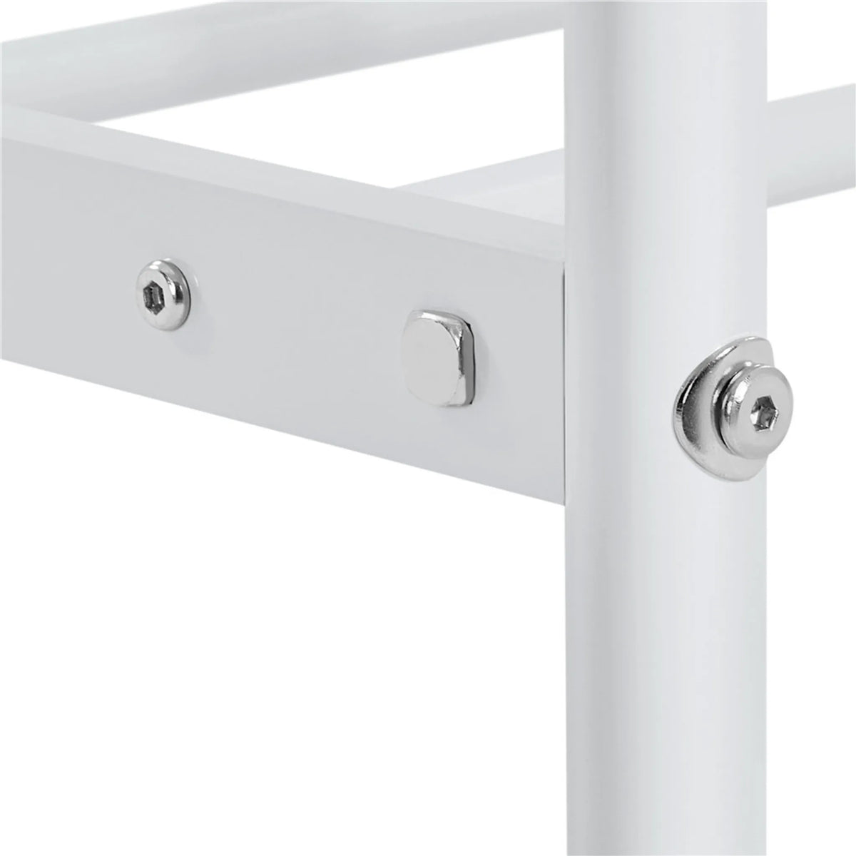 Yaheetech Metall-Bettgestell 90 x 190 cm – 196,5 x 96 x 88,5 cm – Weiß – 32 cm hoch – mit Kopfteil