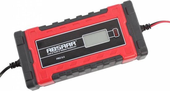 Absaar Batterieladegerät Pro 6.0 (12/24 V – 6 A) 0–120/180 Ah Rot/Schwarz