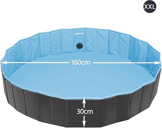 Yaheetech Faltbares Hundebad Ø 100/120/140/160 x 30 cm – PVC – rutschfest