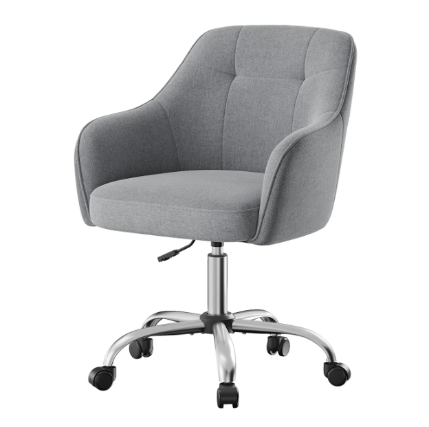 JOYFURNOS Drehstuhl, grau, Leinenoptik, höhenverstellbar (86–96 cm)