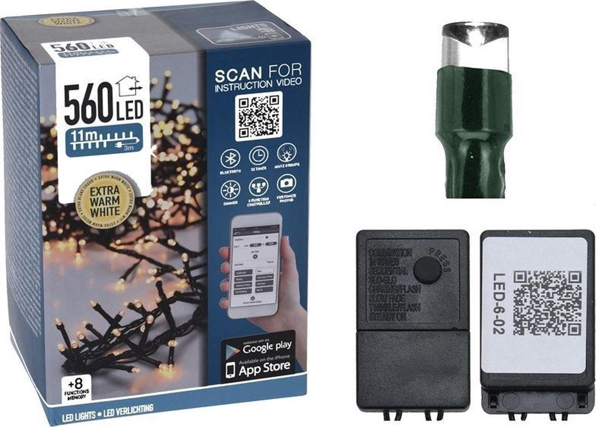 DecorativeLIghting LED-Beleuchtung - Mit App-Steuerung - 560 LED's - 11 Meter - Mit Blinkfunktion