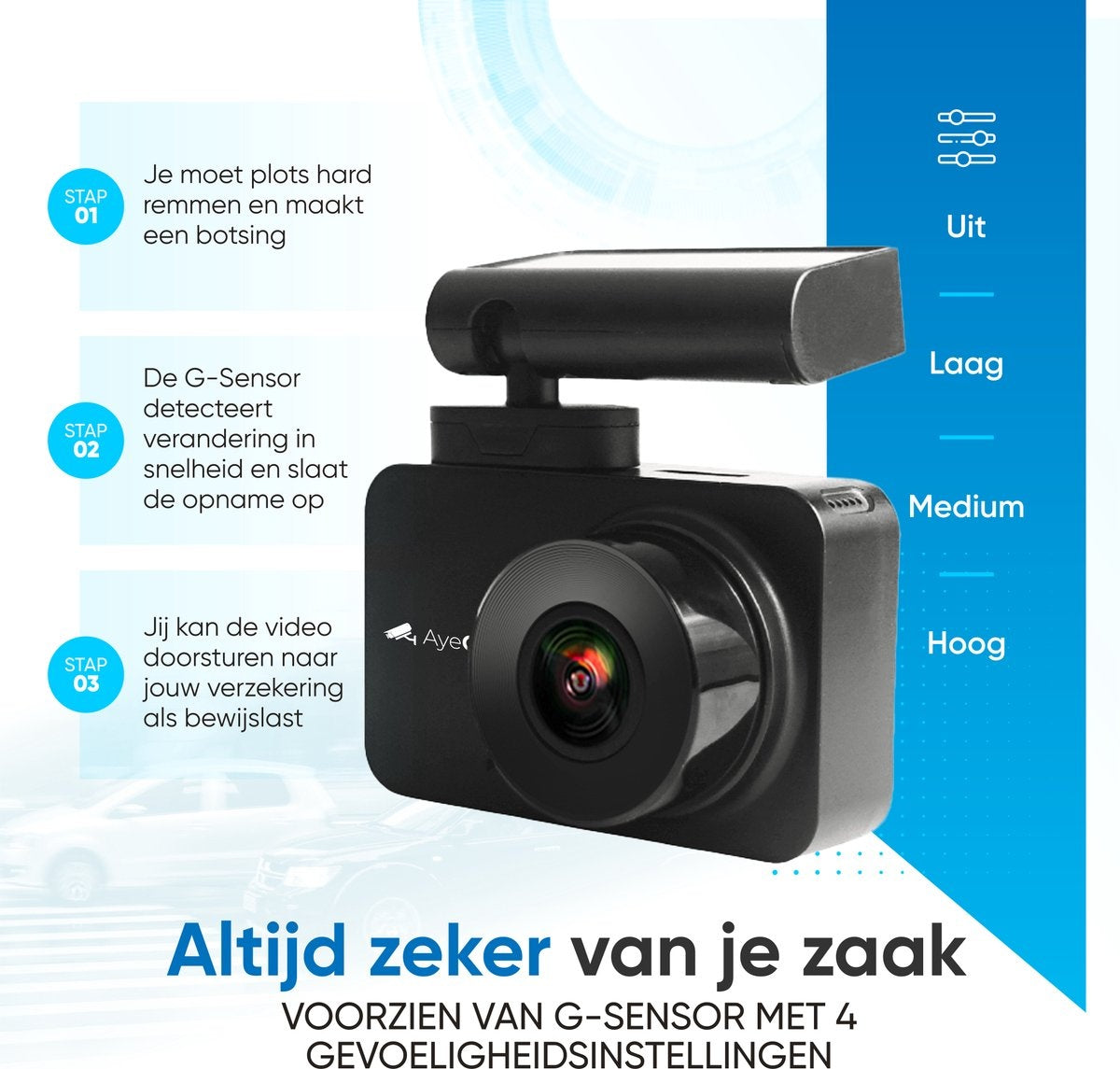 AyeCam Dashcam Pro Max - FULL HD & Nachtsicht - G-Sensor - Inkl 32GB SD - Dashcam fürs Auto - Mit App