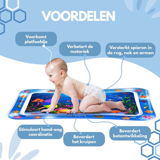 Spoused Wasser Spielmatte - Wasser-Matte - Spielmatte Baby - Tummy Time - Luxus-Geschenk-Box