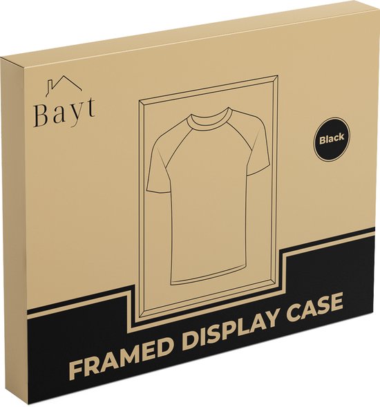 Bayt Bilderrahmen - Bilderrahmen - Einrahmung Fußballtrikot - Tiefer Rahmen - 60x80cm - 3D Box Frame - Schwarz