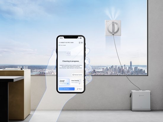 Ecovacs Winbot W2 Pro Omni Fensterreinigungsroboter – Fortschrittliche Navigation – Selbstreinigend – Weiß