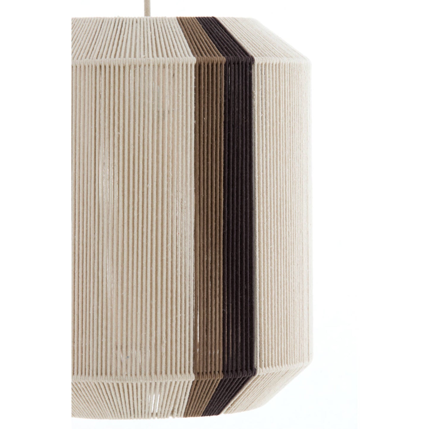 Light & Living Hängeleuchte Kozana – Ø 36 x 43 cm – Stilvolle Textilleuchte in Creme/Dunkelbraun – Stimmungsvolle runde Beleuchtung für das Wohnzimmer – Leuchtmittel nicht im Lieferumfang enthalten – E27