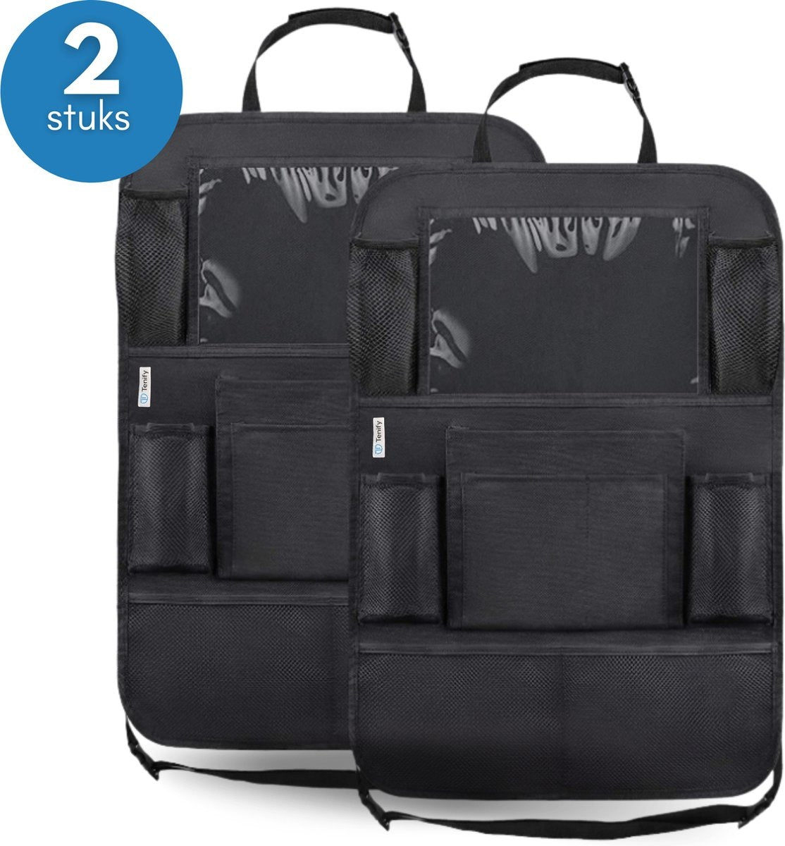 Hochwertiger, luxuriöser und stabiler Auto-Organizer mit Tablet-Halterung - 2er-Set - Extra Stauraum - Schutz - Autositz - Zubehör
