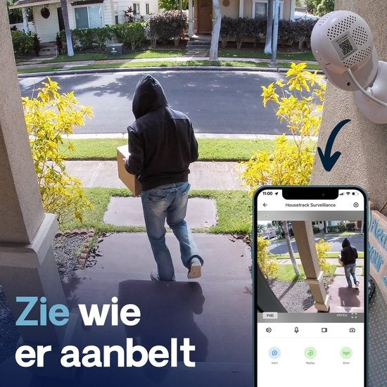 Housetrack Ãœberwachungskamera 1080P - IP Sicherheitskamera mit App - Wifi Sicherheitskamera - Smart Home - Kamera Sicherheit im Innenbereich