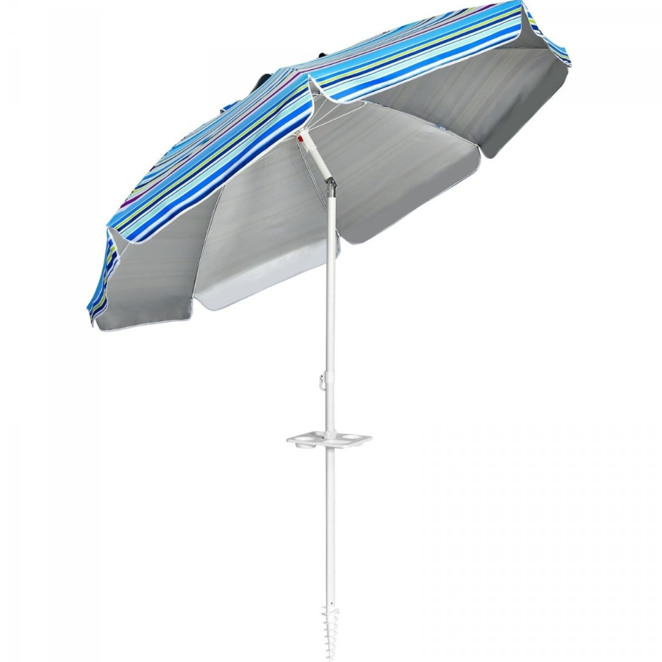 Coast Verstellbarer Sonnenschirm für den Strand - mit Griff - UPF 50+ Schutz - 200 x 220 cm - Blau
