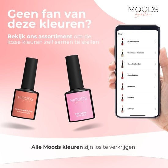 Moods Gellac 6-teiliges Set - Transparenter Gel-Nagellack - 8ML - Pink Jelly Nude Edition - Gellac - Nägel - Gel Polish Starter Pack - Nude Farben