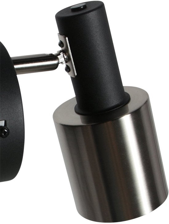 Wandleuchte Fjorgard 4848ZW – Schwarze Wandleuchte aus Metall mit einem Durchmesser von 20 cm, dreh- und neigbar, Marke Anne Light Home, markantes Design für den Innenbereich