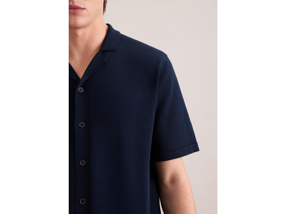 Seidensticker Strickhemd – Deep Navy – Größe M