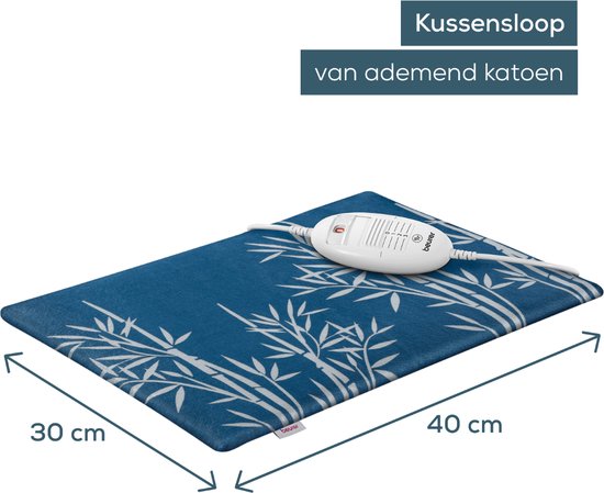Beurer HK 35 Cosy Elektrisches Wärmekissen – 40×30 cm – 3 Heizstufen – Weiches Fleece – Automatische Abschaltung – BSS-Sicherheitssystem – Maschinenwaschbar – 3 Jahre Garantie