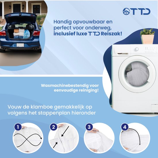 TTD® Hochwertiges XXL Moskitonetz 2 Persoons mit Reisetasche - Polyester - Waschbar in der Waschmaschine - Moskitonetz 1 Persoons - Moskitonetz Baby - Moskitonetz - Moskitonetz - 65 x 250 x 1250 cm - Inklusive Ring und Montageset