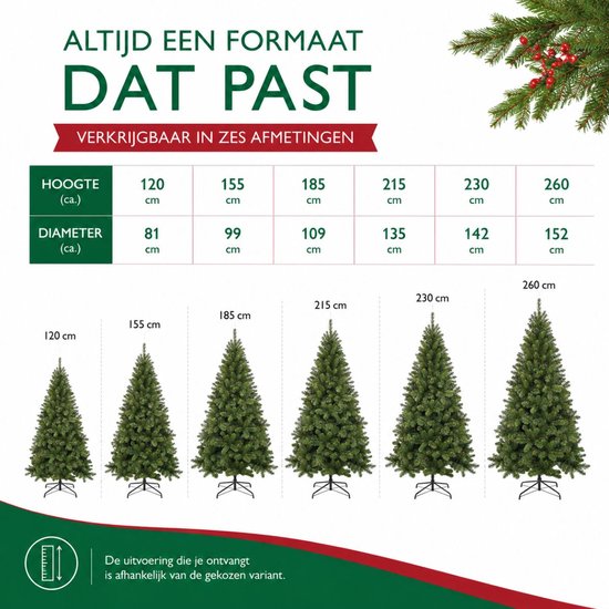 Triumph Tree Tuscan Weihnachtsbaum – Weihnachtsdekoration aus Kunststoff für den Innenbereich mit üppiger Optik – Kunstbaum aus PVC mit 488 Tannenzweigen – klassischer Stil – H 185 x Ø 109 cm – grün