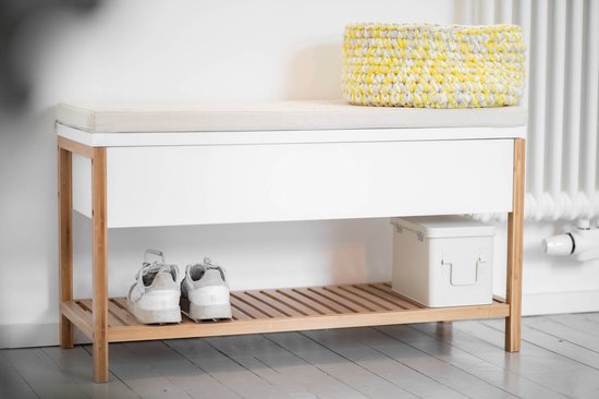 WENKO Schuhschrank mit Sitzfläche FINJA Bambus