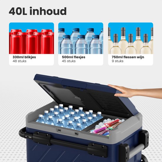 Auronic Compressor Coolbox Electric 12V und 230V - Gefrieren und Kühlen - Kühlbox - 40L - Frigobox - Blau