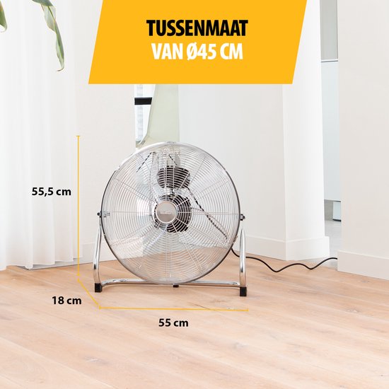 Metall-Bodenventilator 45 cm - 3 Stufen - 130° einstellbar - starker Luftstrom - Tristar VE-5935