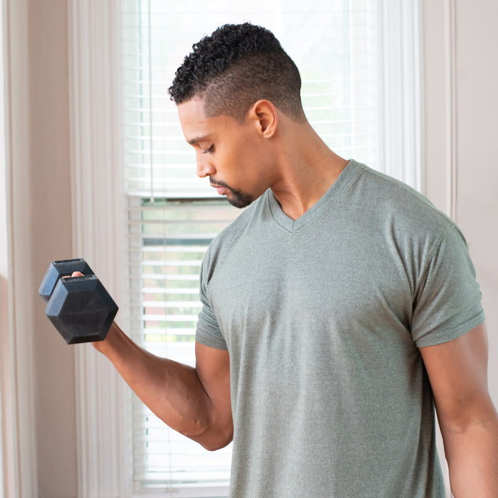 GoZone Hantel 15 lb – Schwarz/Chrom – Sechseckig – Gummibeschichtet – Rutschfester Griff