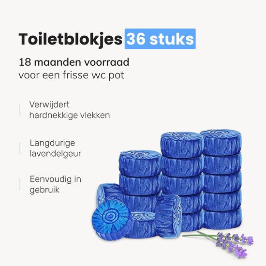 Toilettenreiniger-Tabs – 36 Stück – Einbau-Spülkasten – WC-Tabs – Toilettenreiniger-Tabs – Fresh Discs – Magnolia – Vorteilspackung
