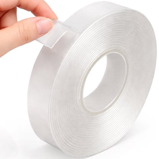 Doppelseitiges Klebeband, extra stark – 3 Meter – 3 cm breit – wasserfest und wiederverwendbar – Montage – Nano – Klebeband – Heimwerken – transparent