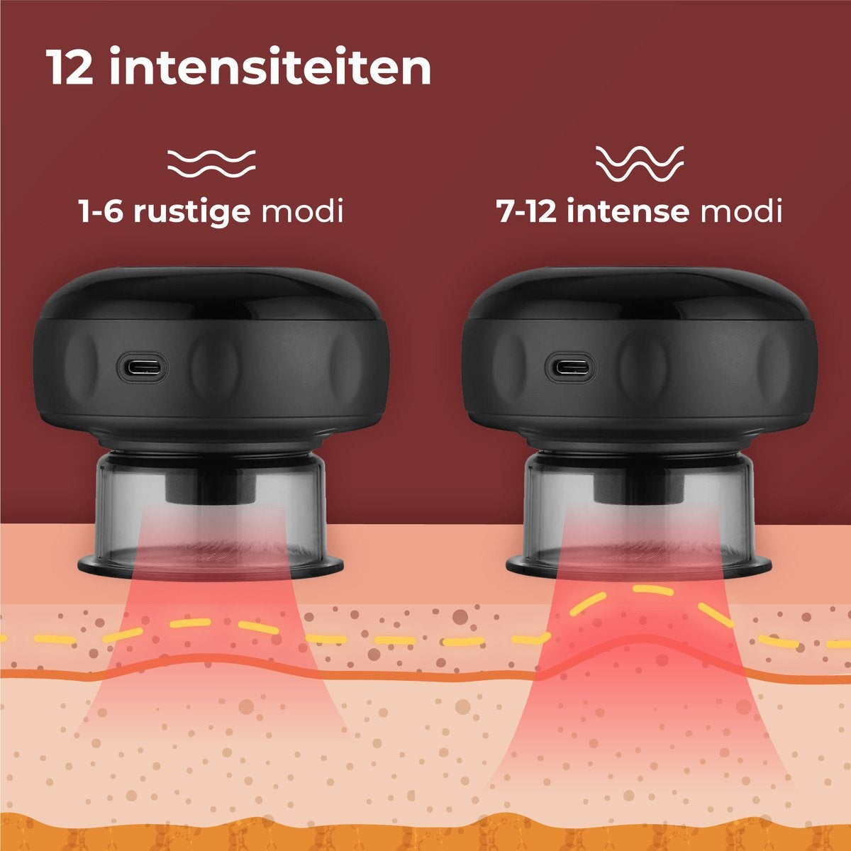 Nuvance - Elektrisches Cellulite-Massagegerät - 12 Stufen und Temperaturen - Inkl. eBook - Ganzkörper - Schröpfkopf-Set Massage - Cellulite-Schröpfköpfe - Hijama-Schröpfköpfe - Anti Cellulite