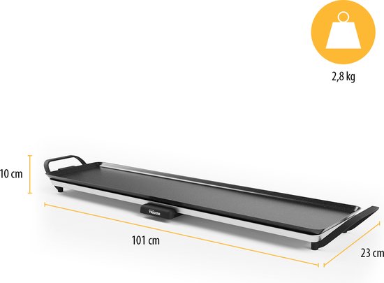 Tristar Backblech – BP-2669 – 1800 W – Gourmet, Grillplatte XL 90 x 23 cm – 8–10 Personen