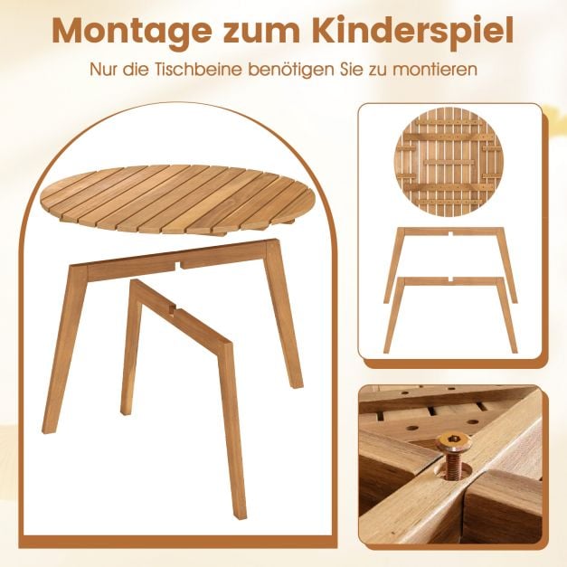 Coast Runder Beistelltisch aus Akazienholz – Ø 62 x 40 cm – Naturfarben