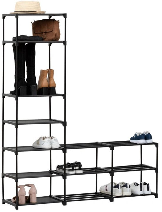 Modulares Schuhregal mit 8 Ebenen für 32 Paar Schuhe Five® – Schwarz – Einfach zu montieren